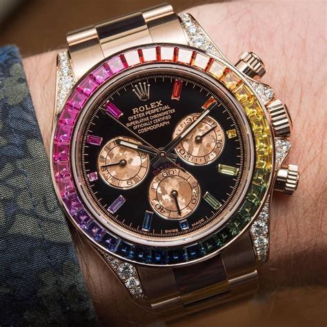 rolex rainbow daytona everose|Rolex daytona 116515 everose gold.